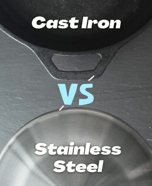 cast iron vs stainless steel pan